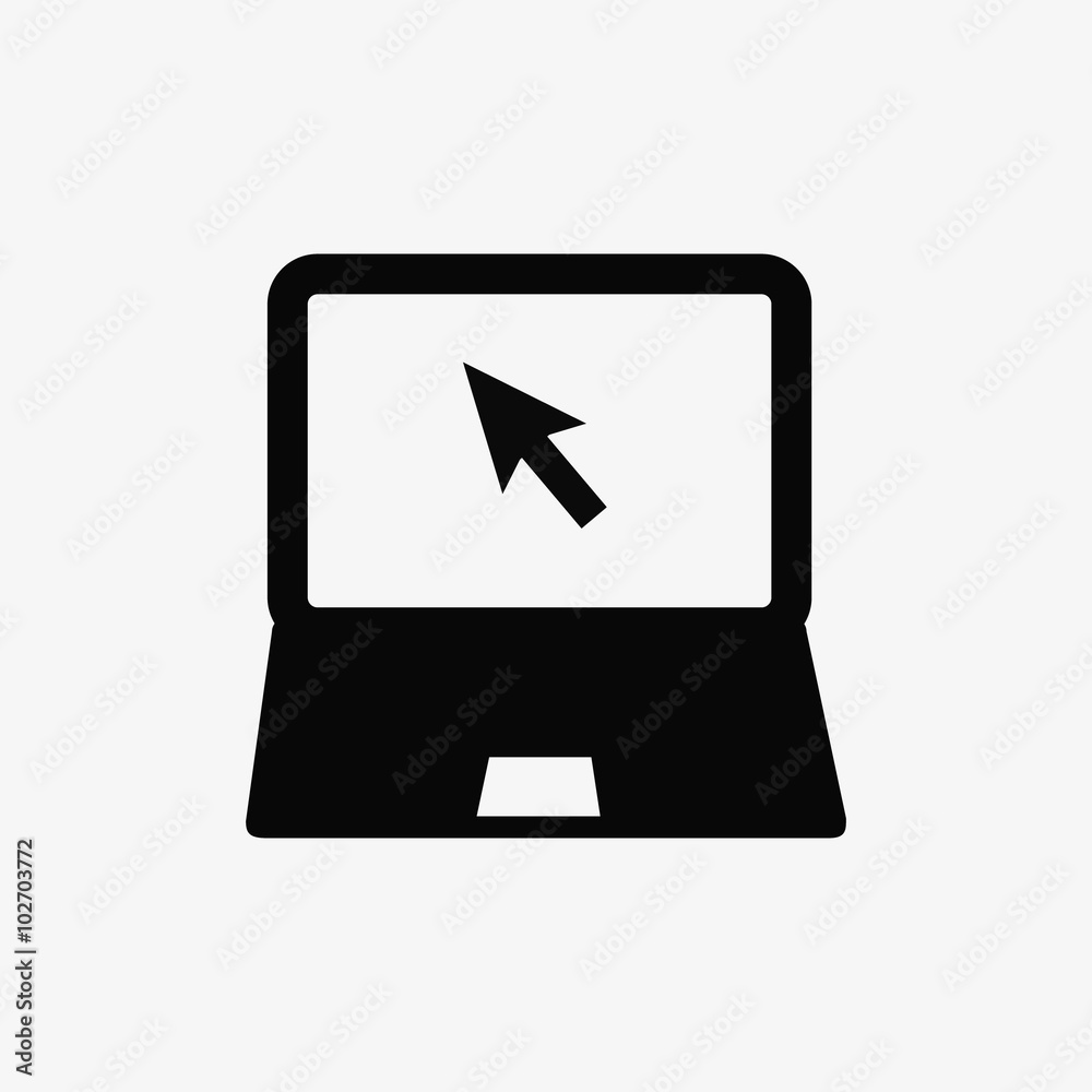Notebook and mouse cursor icon Notebook and mouse cursor icon