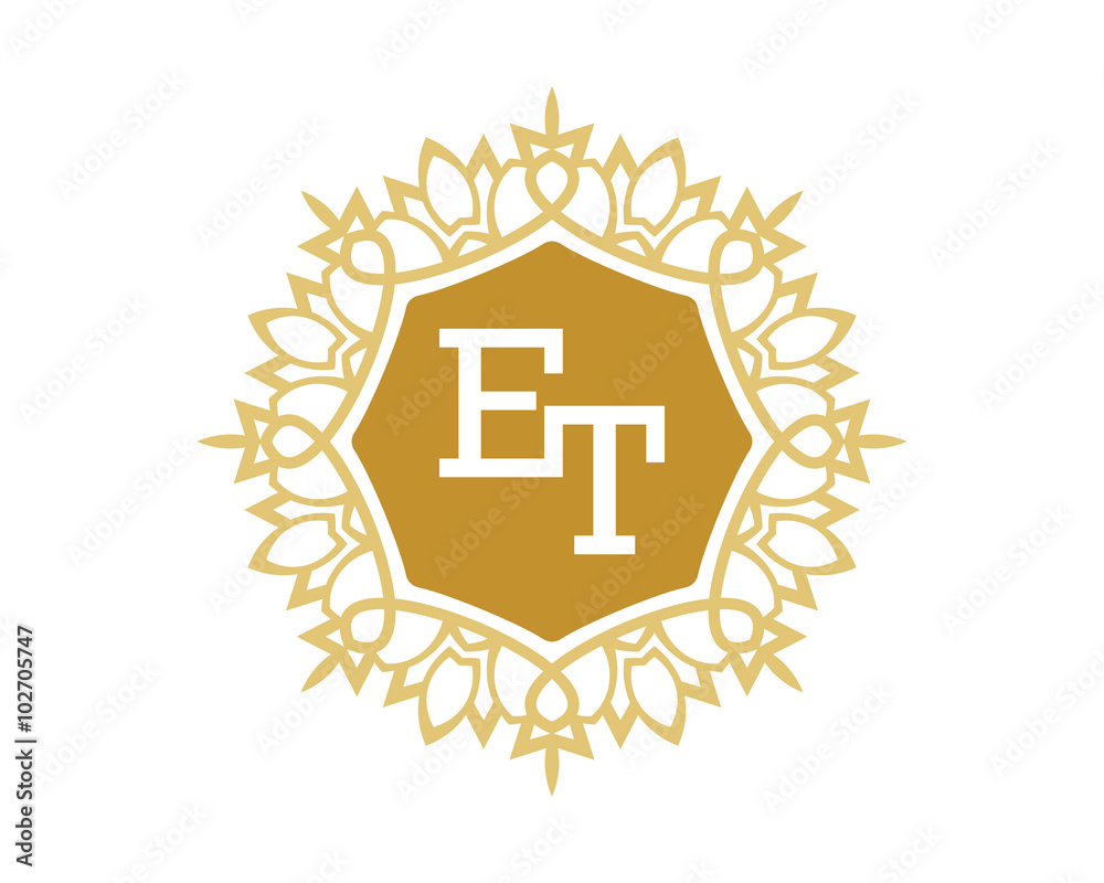 Obraz premium ET initial royal letter logo