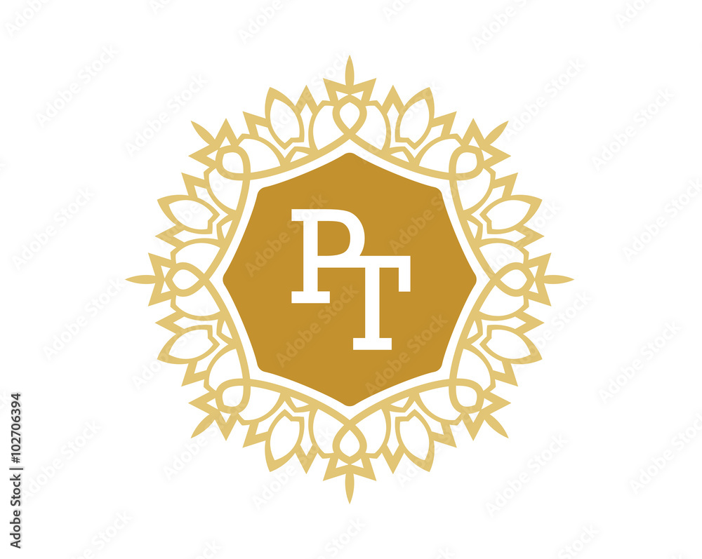 Obraz premium PT initial royal letter logo