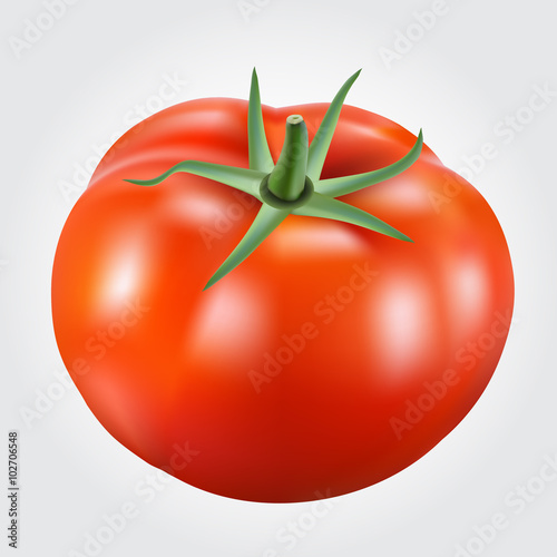 Beautiful tomato on white background