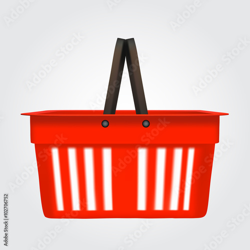 Vector shopping basket on white background