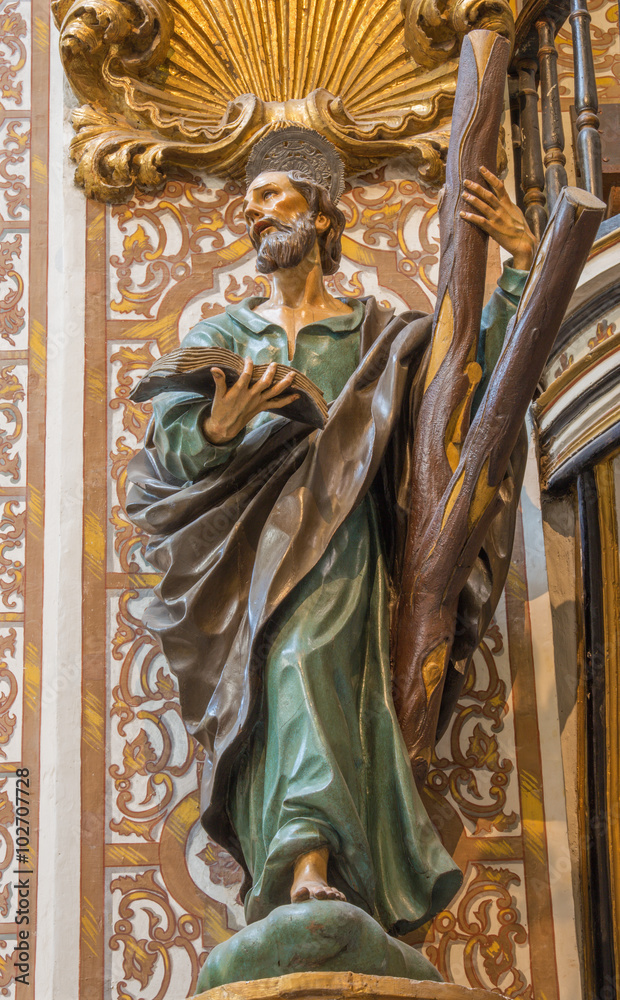 Granada - The carved statue of Saint Philip the apostle