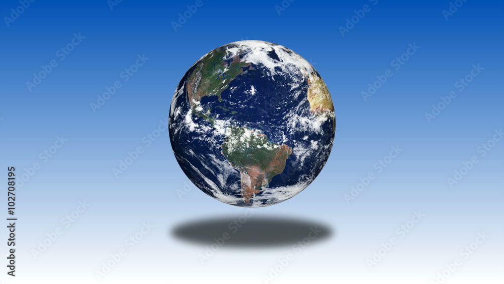 Global 0602: The planet Earth rotates in front of a blue background (Loop).