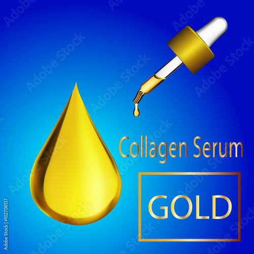 Collagen Serum and Vitamin Background Concept Skin Care Cosmetic.