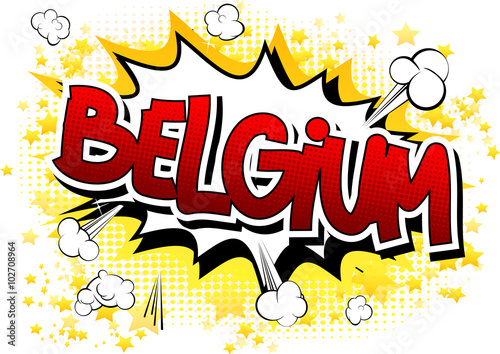 Belgium - Comic book style word.