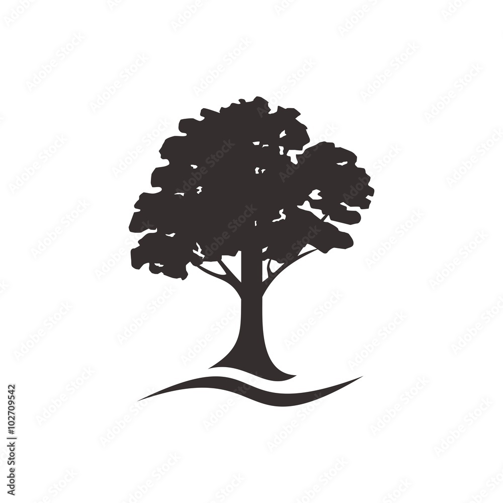 oak tree logo - obrazy, fototapety, plakaty 