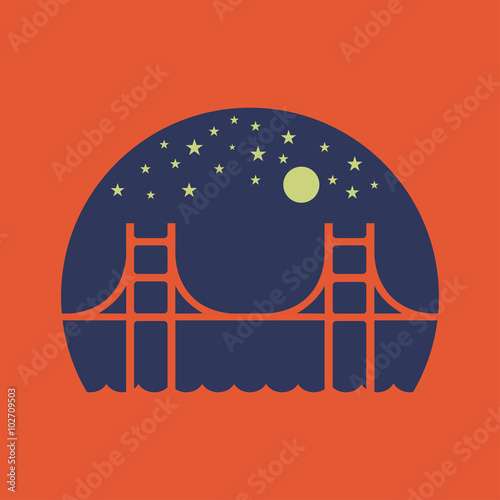 San Francisco bridge vector design template
