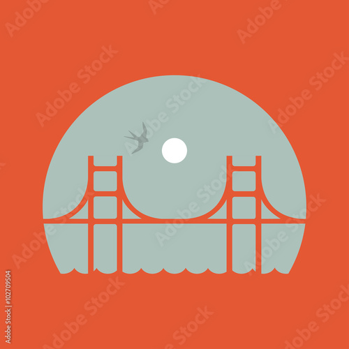 San Francisco bridge vector design template
