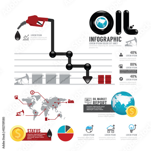 Infographic oil business of the world with icons vector