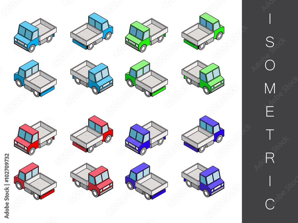 Isometric transport icon set.