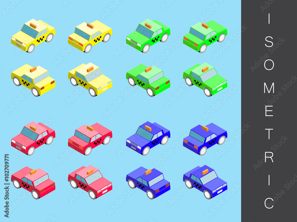 Isometric transport icon set. Isometric transport icon set.