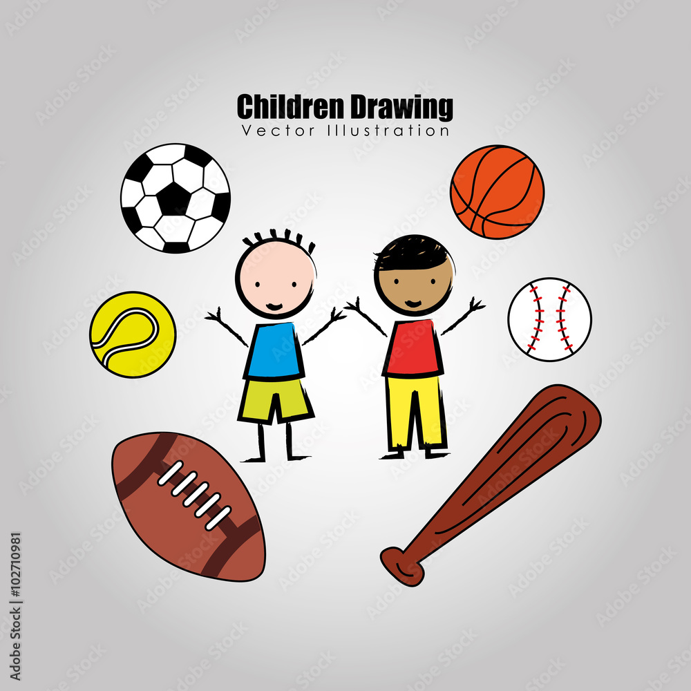 Fototapeta premium children drawing design