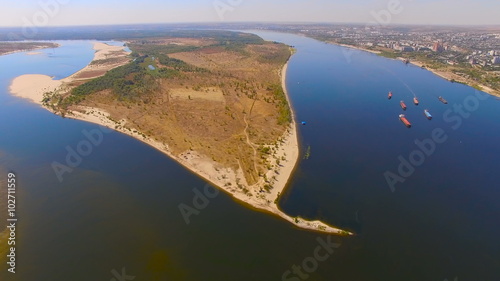 flight over the river Volga, Volgograd, Russia