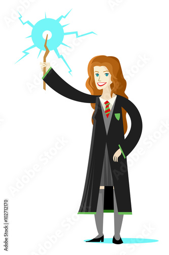 girl wizard magician student