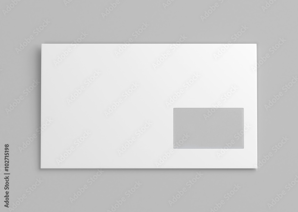 Blank white envelope with window. 3d render image Blank white envelope with window. 3d render image