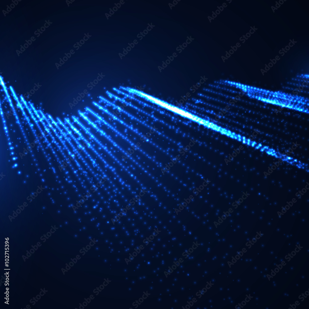 Obraz premium 3D illuminated abstract digital wave