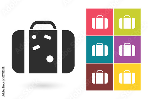 Suitcase icon or suitcase drawing symbol. Suitcase vector element or suitcase pictogram for logo with suitcase icon or label with suitcase icon