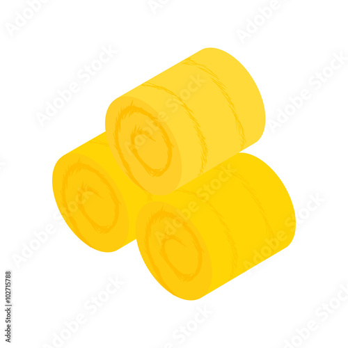 Hay roll isometric 3d icon