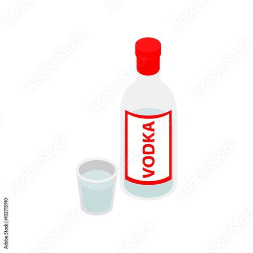 Bottle of vodka isometric 3d icon