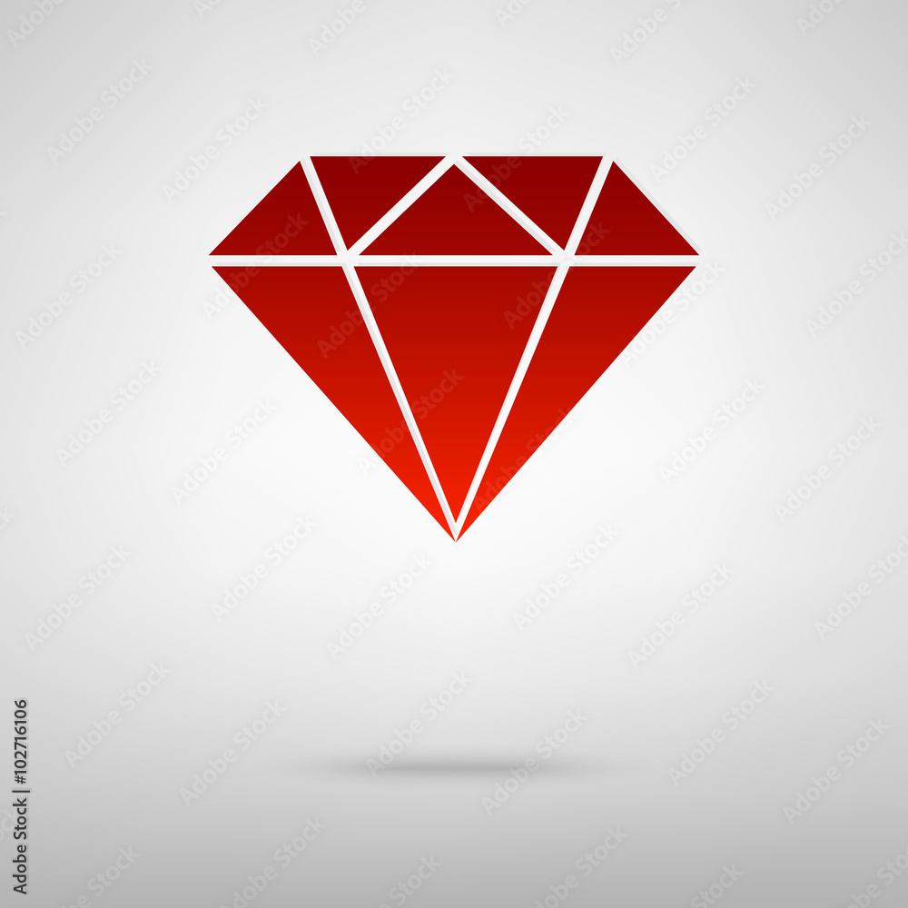 Red icon with shadow