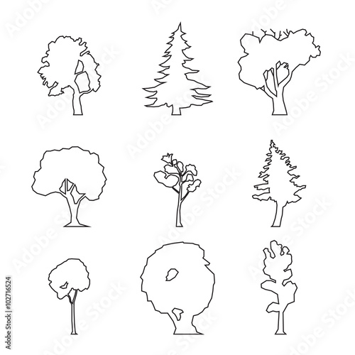 wood outline set