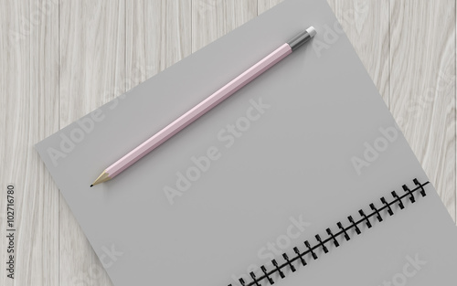 Wallpaper Mural pencil on checked notebook on wood background Torontodigital.ca