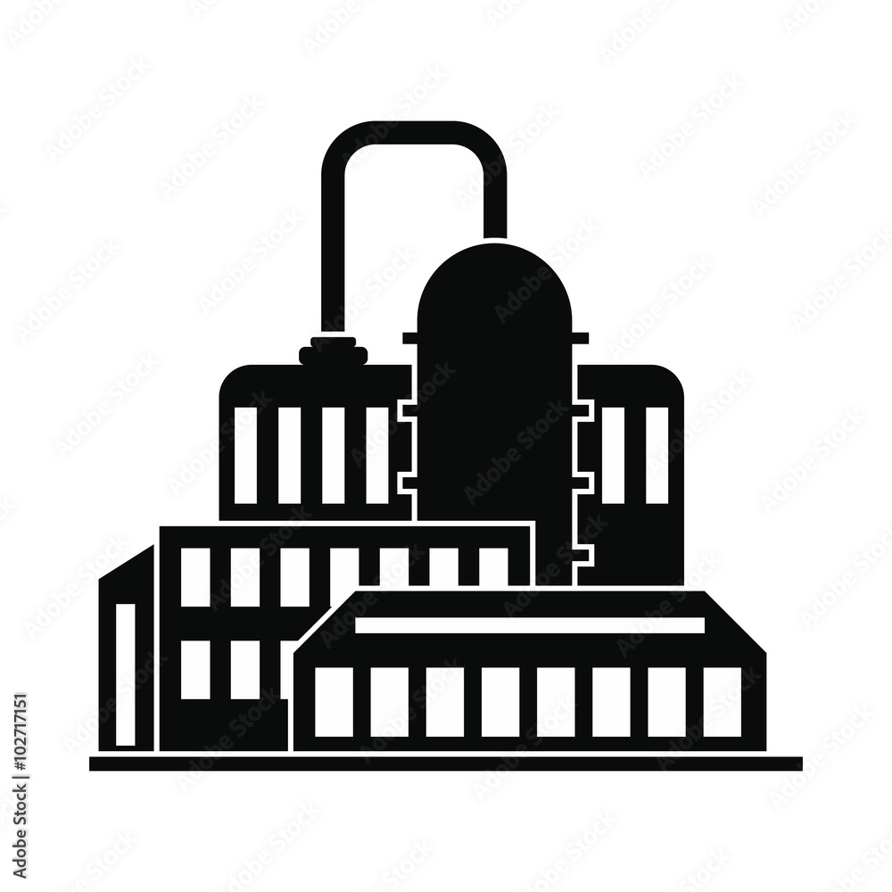 Oil refinery or chemical plant icon