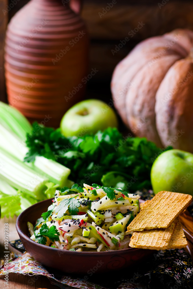the crackling salad from a celery and other vegetables the crackling salad from a celery and other vegetables