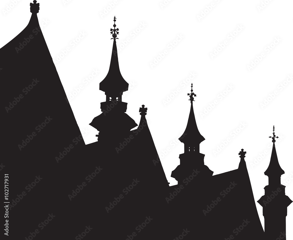 Bruges old town skyline monochrome silhouette Bruges old town skyline monochrome silhouette