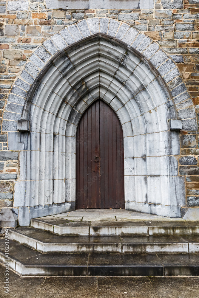 Closed church door