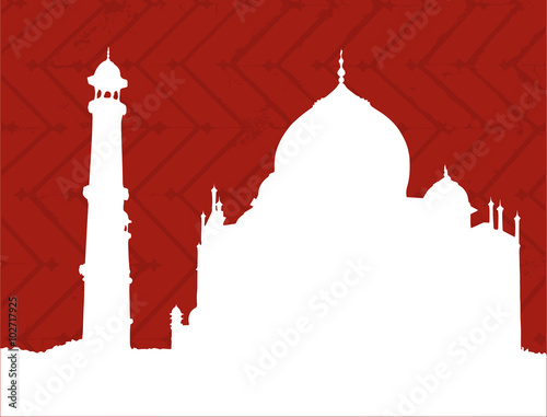 Silhuette of Taj Mahal temple