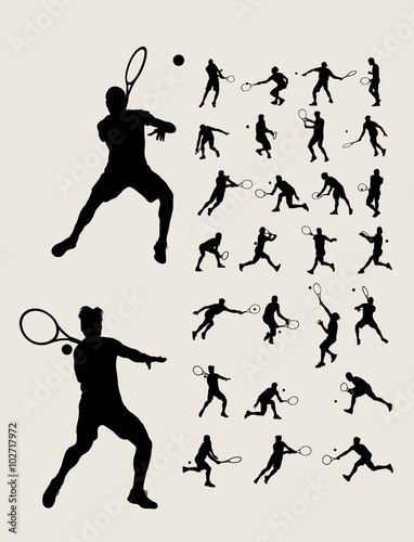 Man Tennis Silhouettes, art vector design