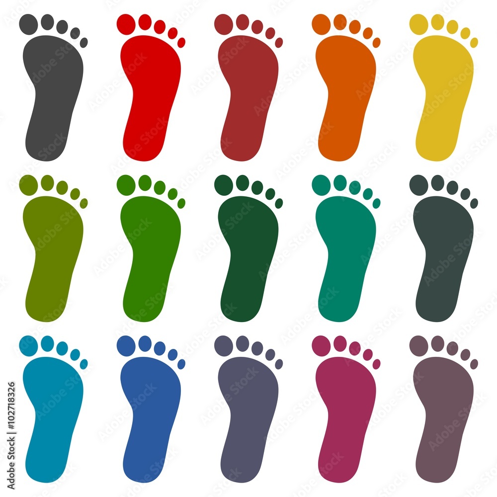One footprint icons set One footprint icons set
