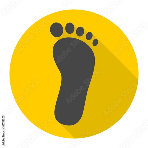 One footprint icon with long shadow