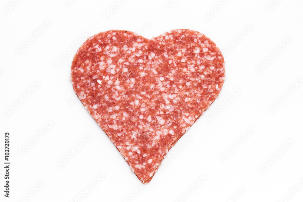 Fototapeta premium Ein Herz für Salami