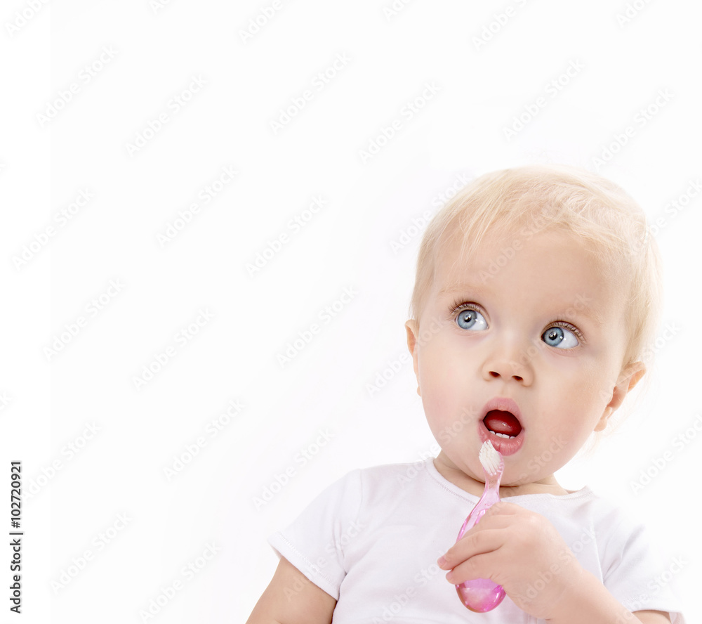 little child baby brushing teeth little child baby brushing teeth