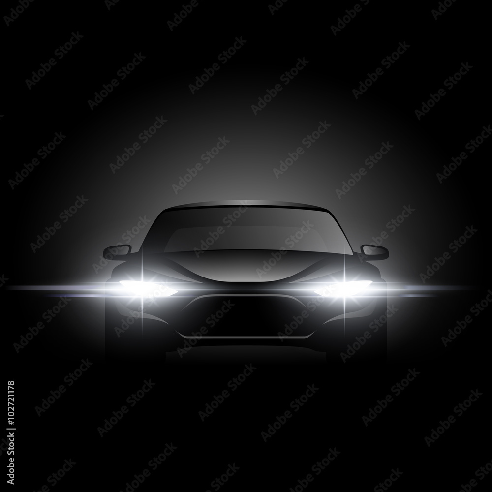 Black car silhouette with light effect Stock Vector Adobe Stock