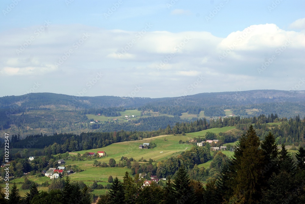 panoramic view at Carpathians mountains