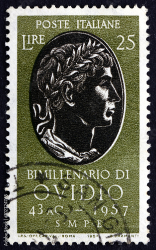 Postage stamp Italy 1957 Ovid, Roman Poet photo
