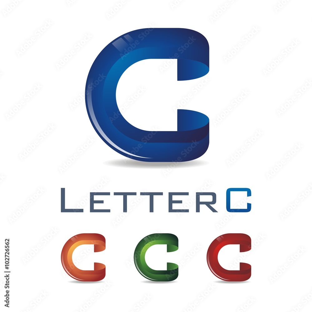 Elegant Letter C Logo Design Ribbon