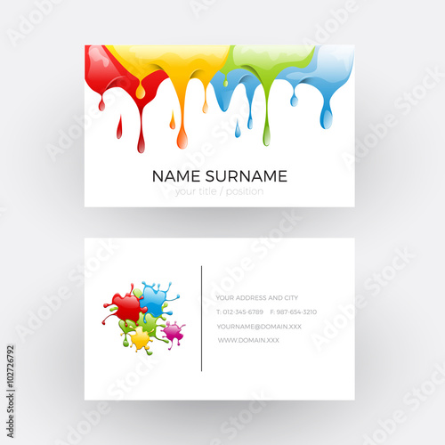 Vector Abstract design, concept of painter. Business card