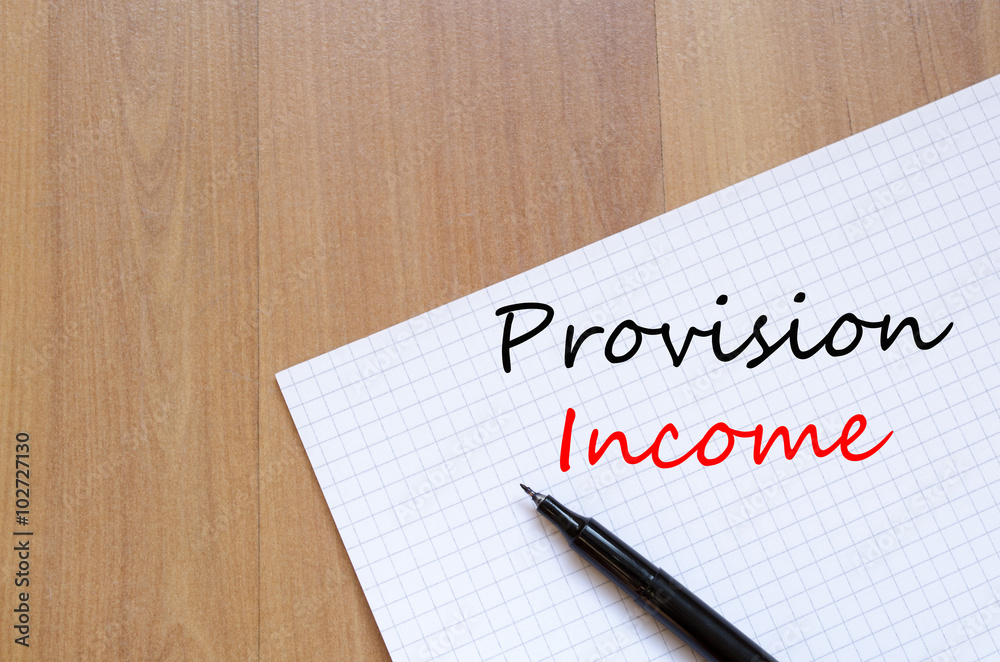 Provision income write on notebook