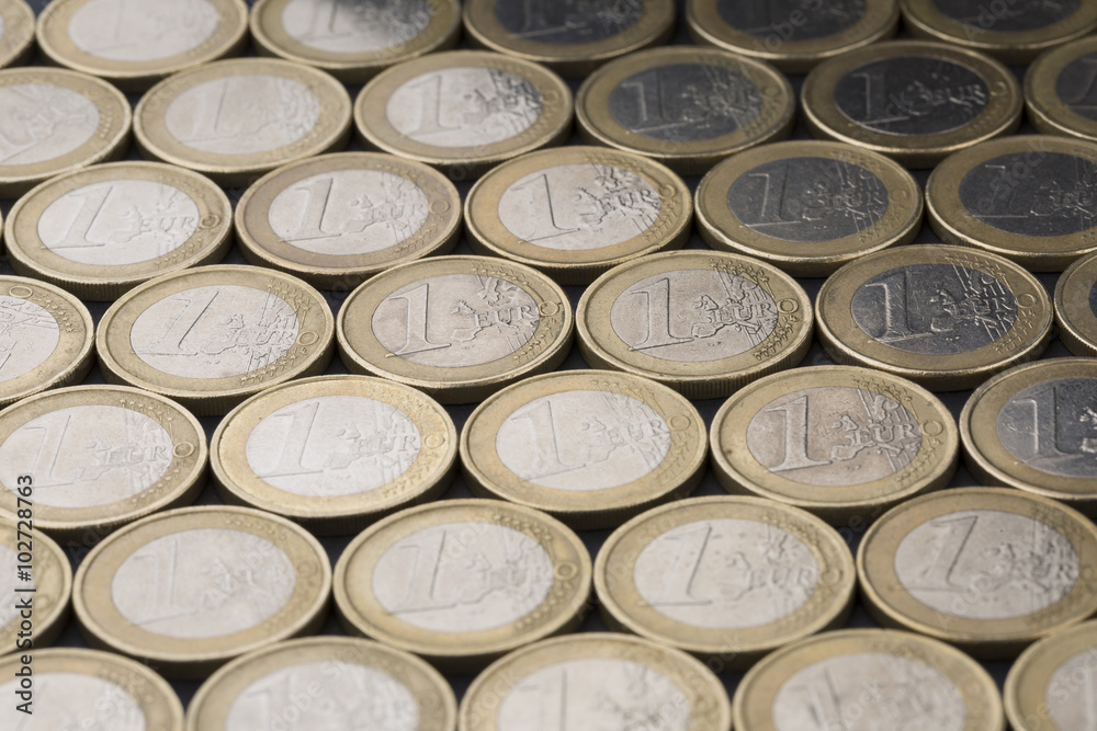 Euro coins close up composition Euro coins close up composition