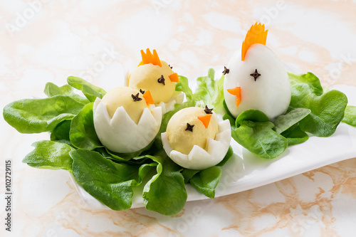 Easter appetizer of boiled eggs © 13smile