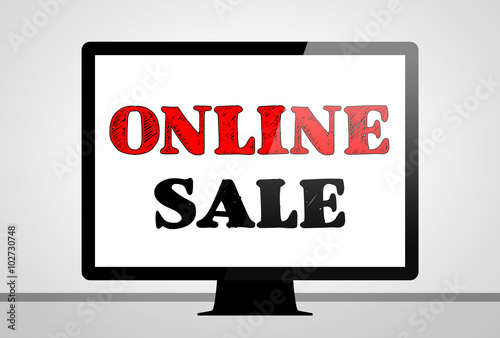 Online Sale - computer illustration concept
