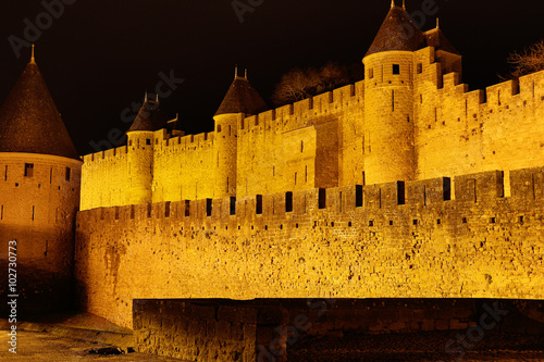 Castle and walls of Carcassonne photo