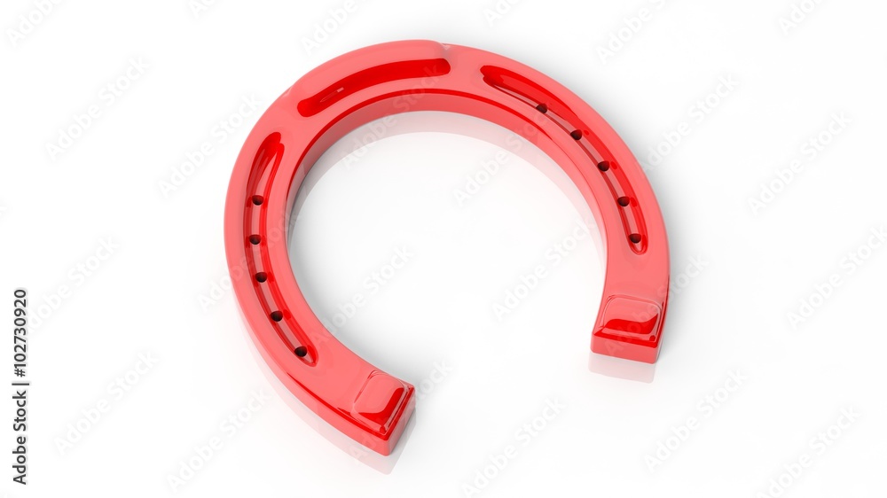 Red horseshoe, isolated on white background. Red horseshoe, isolated on white background.