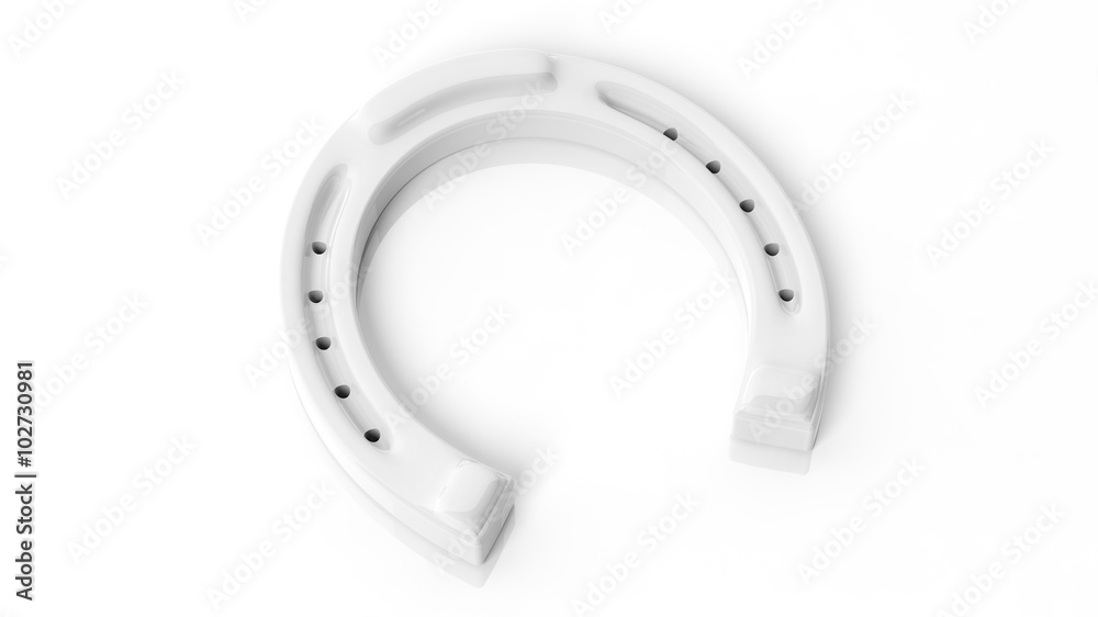 White horseshoe, isolated on white background. White horseshoe, isolated on white background.