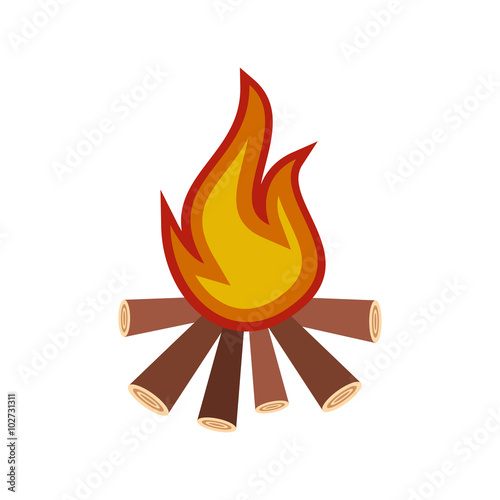 Burning bonfire flat icon