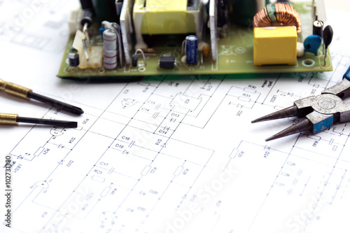 Printed circuit board and tools.